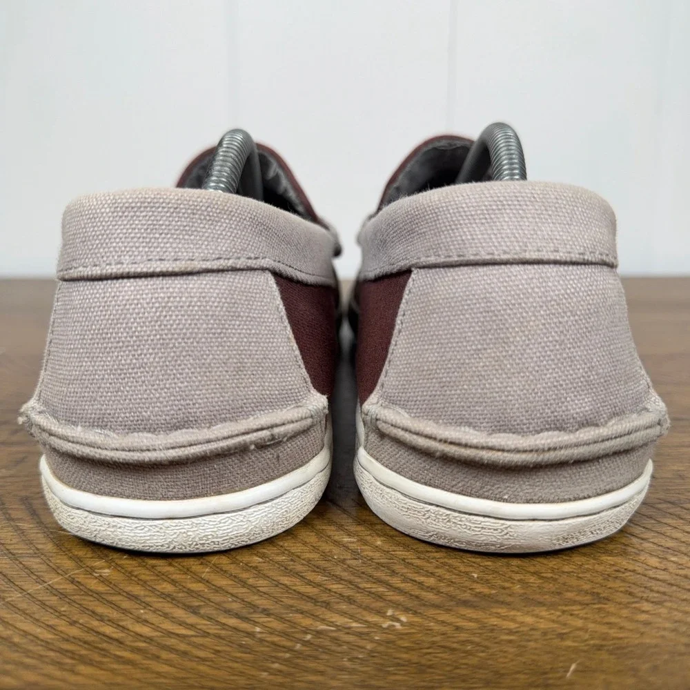 Cole Haan Loafers Men 11 Burgundy Canvas Penny Loafer Boat Shoes Nautical Preppy